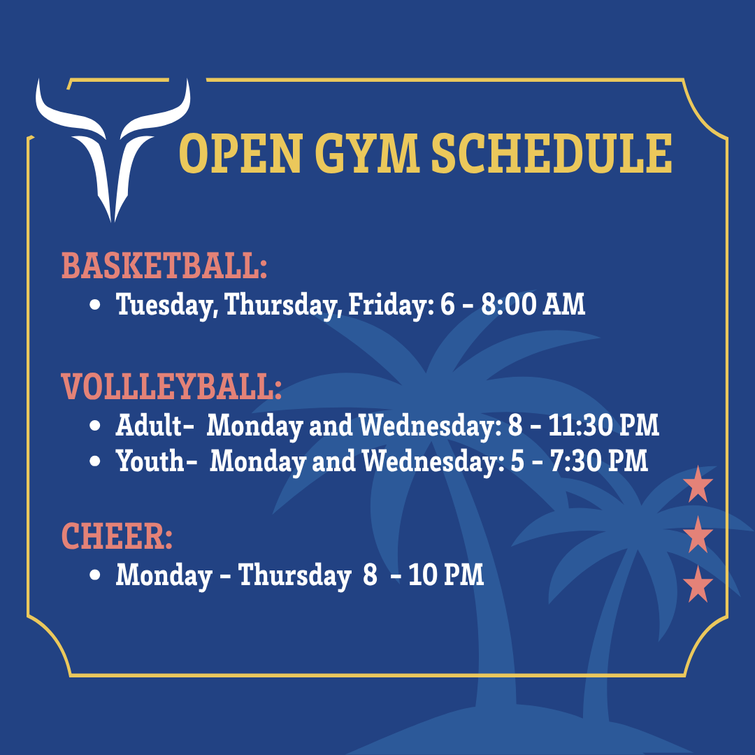 OPEN GYM SCHEDULE 615 620 4